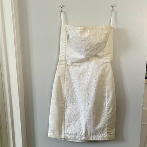 H&M white Strapless Dress women size 4